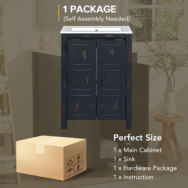 Virubi Vintage Style 24 in. W x 18.3 in. D x 33.8 in. H