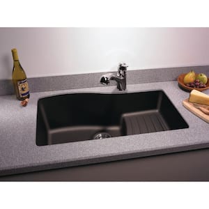 Ascend Undermount Granite 32 in. 0-Hole Single Bowl Kitchen Sink in Nero