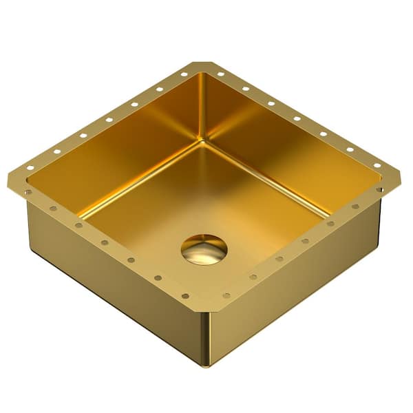 Karran CCU500 15-3/4 in . Stainless Steel Undermount Bathroom Sink in Yellow Gold