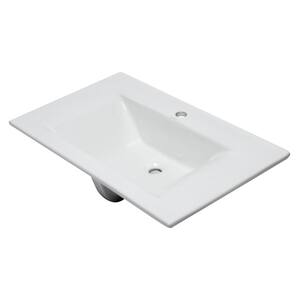 7.6 in. Drop-In Sink Basin in White