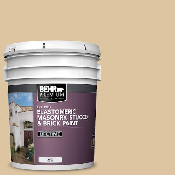 BEHR PREMIUM 5 gal. #320E-3 Riviera Sand Elastomeric Masonry, Stucco ...