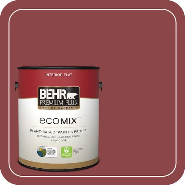 1 gal. #PPU1-10 Forbidden Red Flat EcoMix Plant-Based Interior Paint & Primer