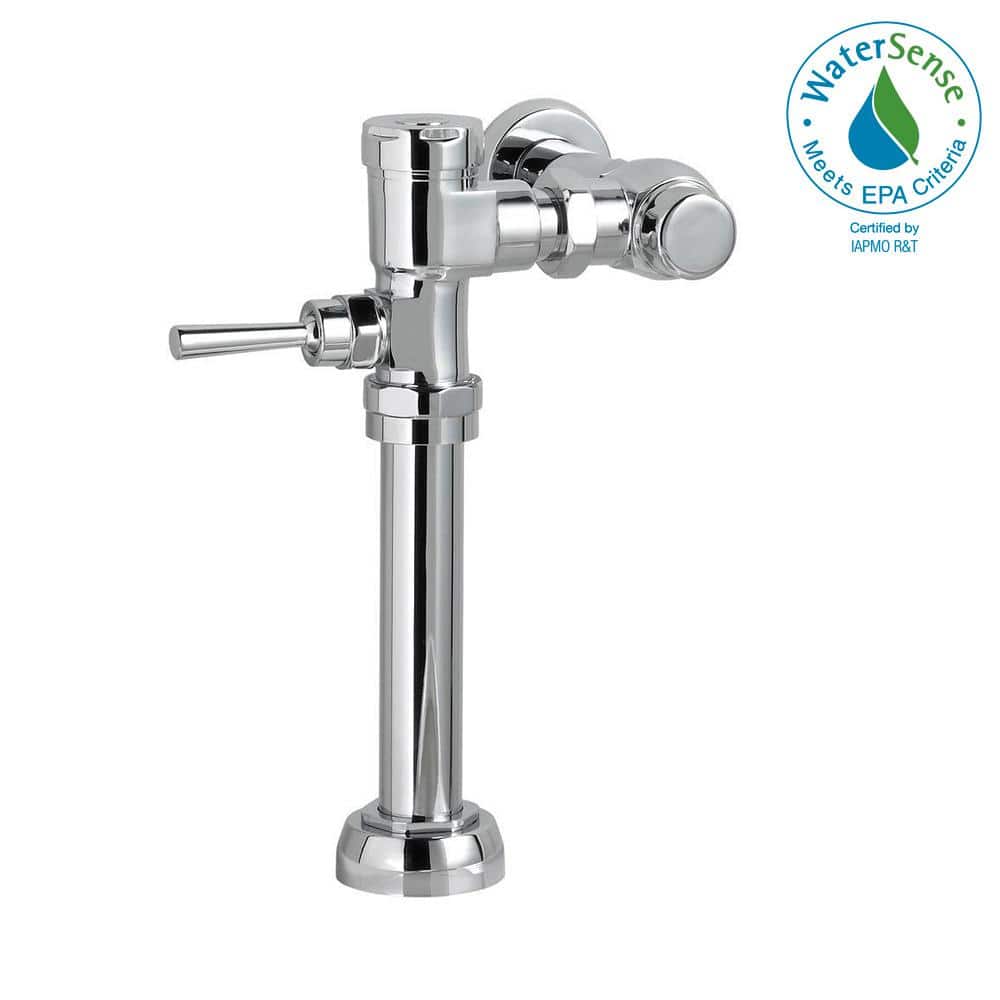 Polished Chrome Manual Toilet Flush Valve with Brass Piston