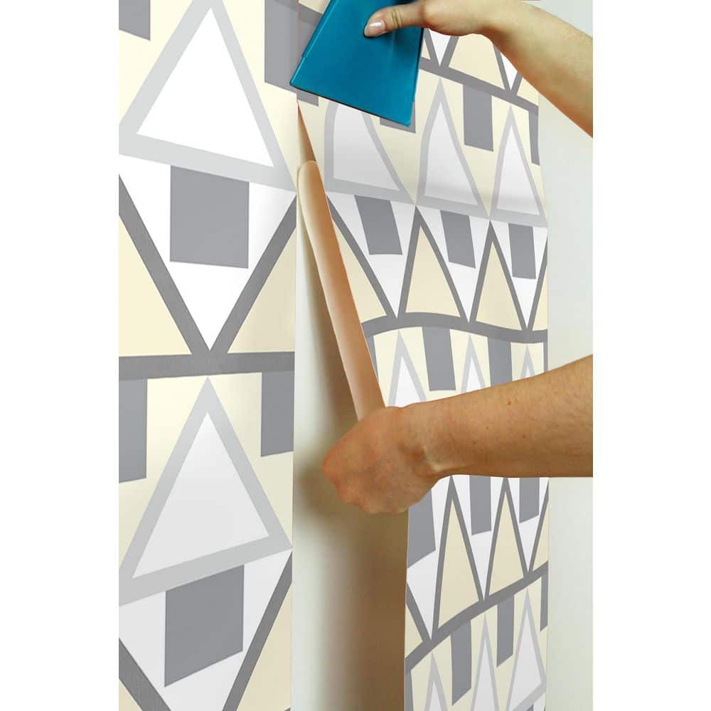 Grey and Yellow Geometric Peel and Stick Wallpaper