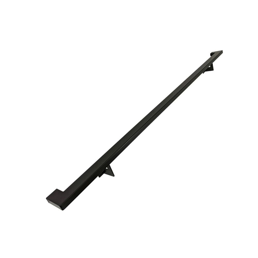 5 Foot L Urban Contemporary Aluminum Handrail, Returns to Wall, Steel L Brackets, Powder Coated Black price history on PriceWatchPro