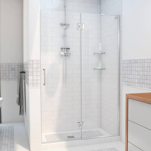 DreamLine Unidoor-X 48 in. x 72 in. Frameless Hinged Shower Door in Chrome