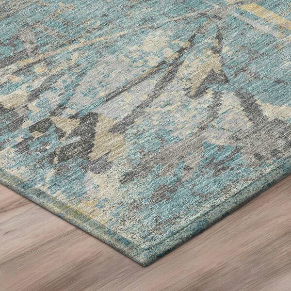 Chantille Machine Washable Indoor/Outdoor Abstract ACN2929 Teal 2 ft. x 3 ft. Accent Rug