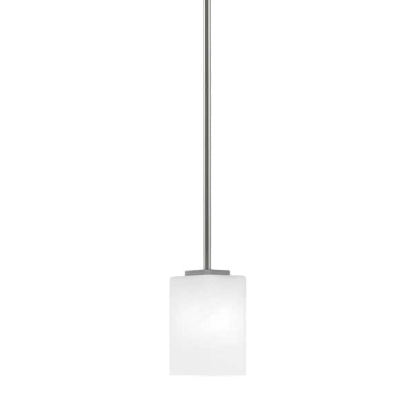 Unbranded Bridgewater 100-Watt 1-Light Graphite Shaded Pendant Light Mini Pendant with 3.5 in. White Glass, No Bulbs Included