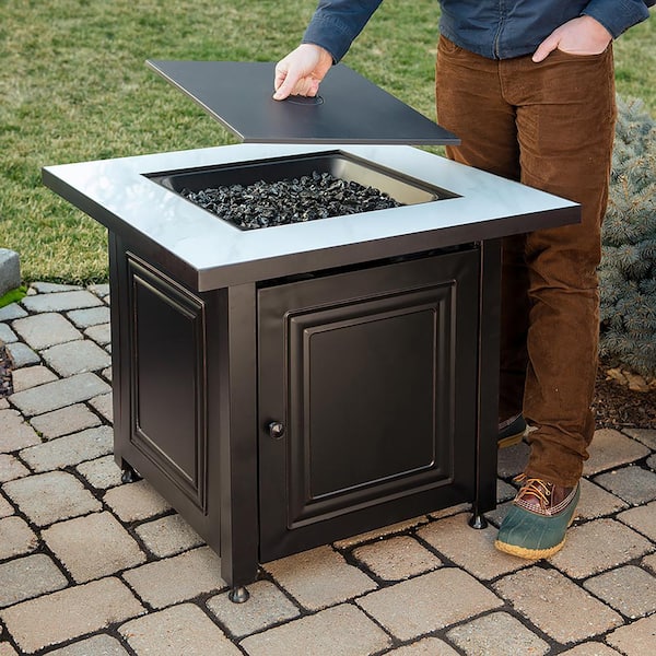 Square Bristol Lp Outdoor Gas Fire Pit, Home Depot Outside Fire Pits