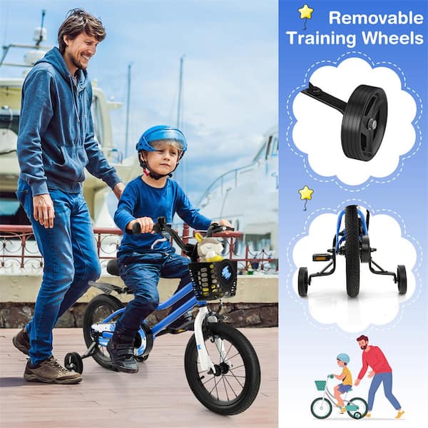 Costway 14 in. Kid's Bike with Removable Training Wheels and