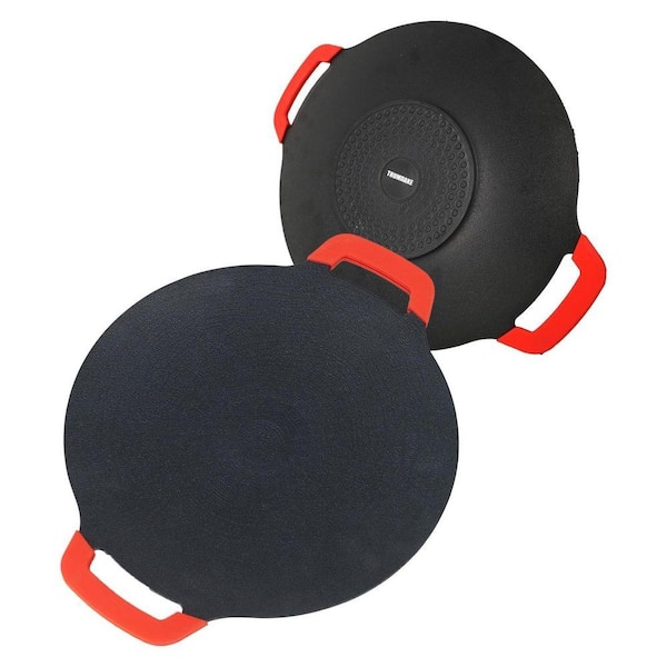 13 in. Nonstick Megastone Coated Grill Pan Cast Aluminum Triple Layered Marble BBQ Pan for Gas Electric Induction