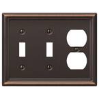 Ascher 3 Gang 2-Toggle and 1-Duplex Steel Wall Plate - Aged Bronze