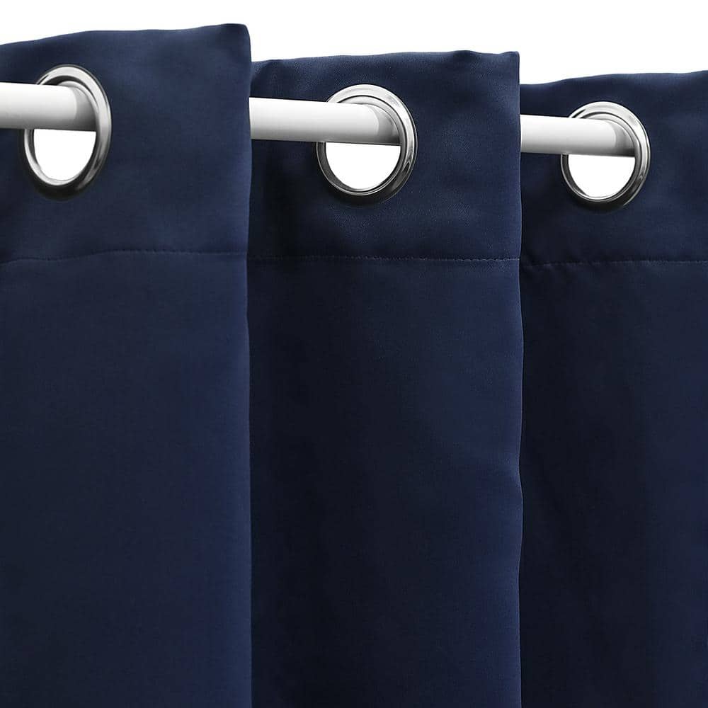 Dark Blue Polyester Blackout Grommet Curtain Panel 42 x 84 Inches