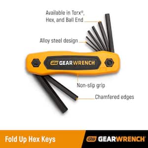 SAE, Metric, & Torx® Folding Hex Key Set (25-Piece)