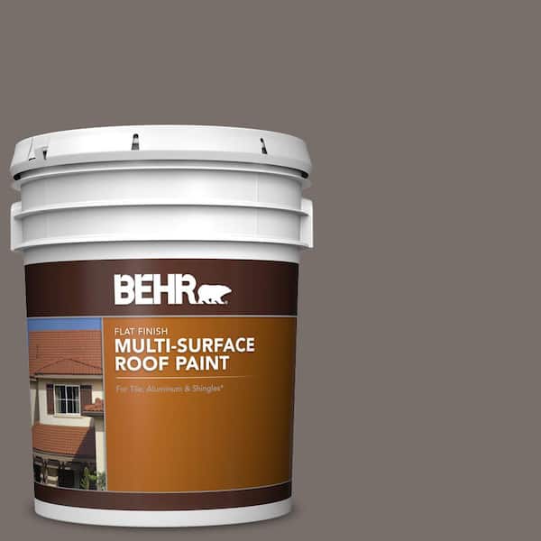 BEHR 5 gal. #N200-6 Kindling Flat Multi-Surface Exterior Roof Paint