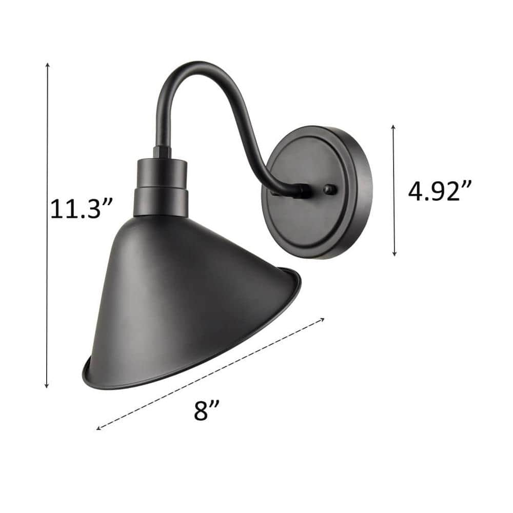 Barn Light Matte Black Outdoor Gooseneck Wall Sconce Set