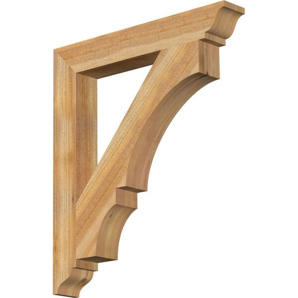 Ekena Millwork 4 in. x 32 in. x 28 in. Western Red Cedar Balboa Traditional Rough Sawn Bracket