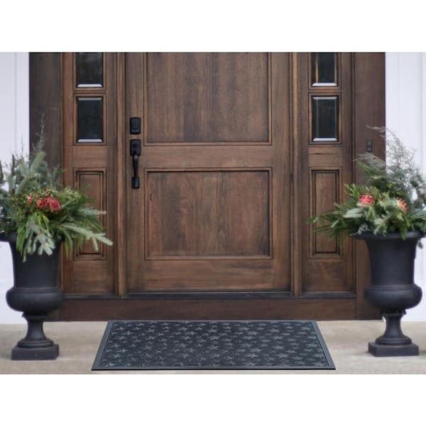 A1 Home Collections A1HC Black 24 in. x 36 in. Rubber Grill Indoor/Outdoor  Non-Slip Durable Door Mat A1HOME200152 - The Home Depot
