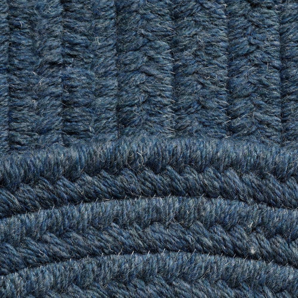 Federal Blue Oval Braided Wool Blend Rug, 2' x 3'