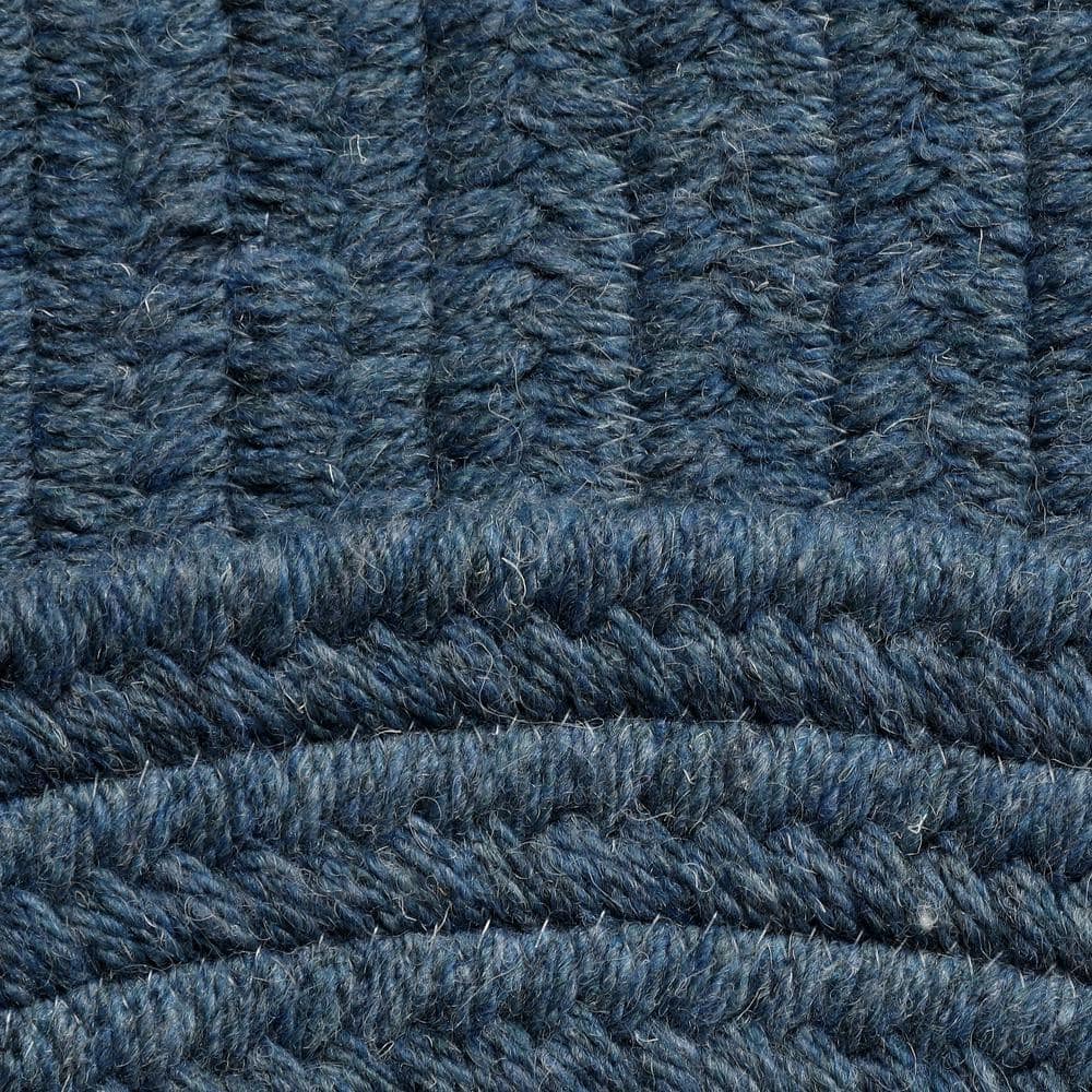 Federal Blue Oval 3' x 5' Braided Wool Blend Rug
