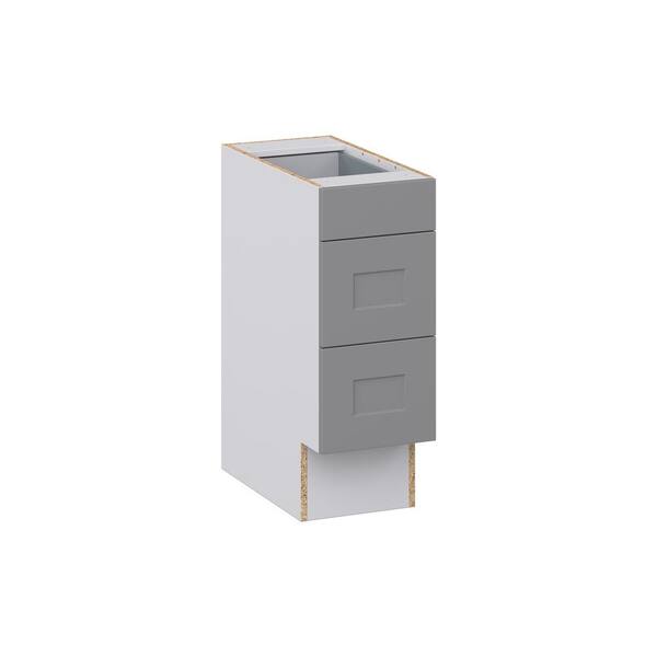 J COLLECTION Bristol Painted Slate Gray Shaker Assembled 12 in.W x 32.5 in.H x 23.75 in.D Accessible ADA 1 Draw Base Kitchen Cabinet