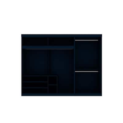 Mulberry Tatiana Midnight Blue 2-Section Open Hanging Wardrobe Armoire (81.3 in. H x 117.28 in. W x 21.65 in. D)