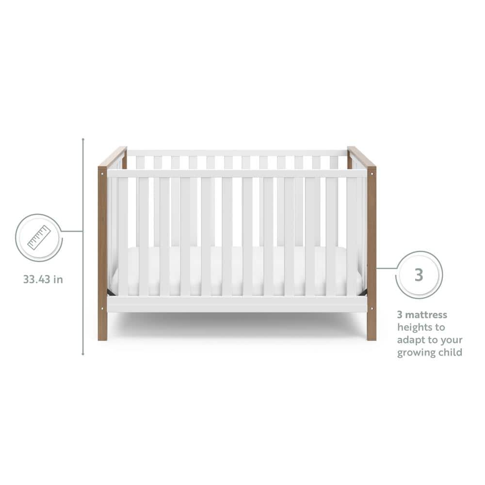 Modern Pacific White and Driftwood 4-in-1 Convertible Crib