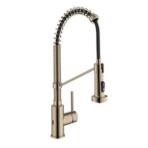 Bolden Single Handle Touchless Sensor Commercial 18-Inch Pull Down Kitchen Faucet in Spot Free Antique Champagne Bronze