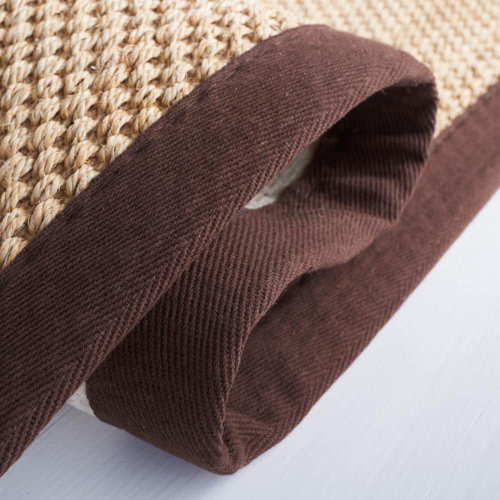 Coastal Charm Handmade Maize & Brown Sisal Accent Rug - 24" x 4"