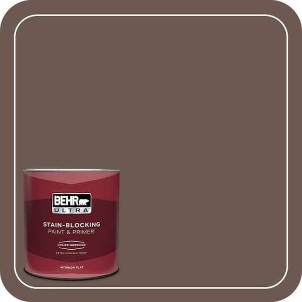 BEHR ULTRA 1 qt. #N180-7 Oiled Teak Extra Durable Flat Interior Paint & Primer