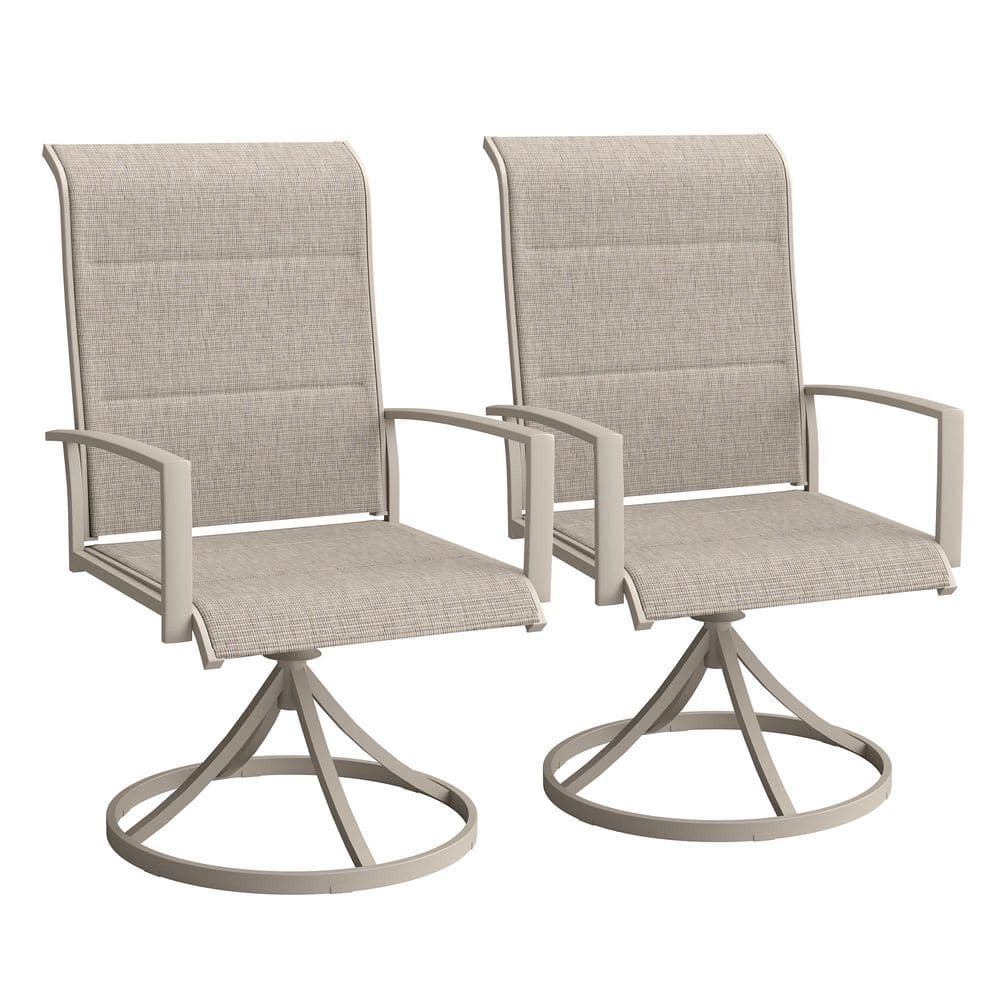 DIFY Swivel Patio Chairs, Padded High Back Outdoor Dining Chairs with ...