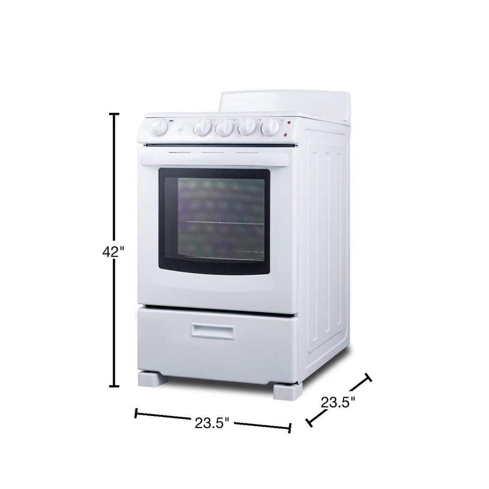 24" White Electric Coil Range with 4 Burners