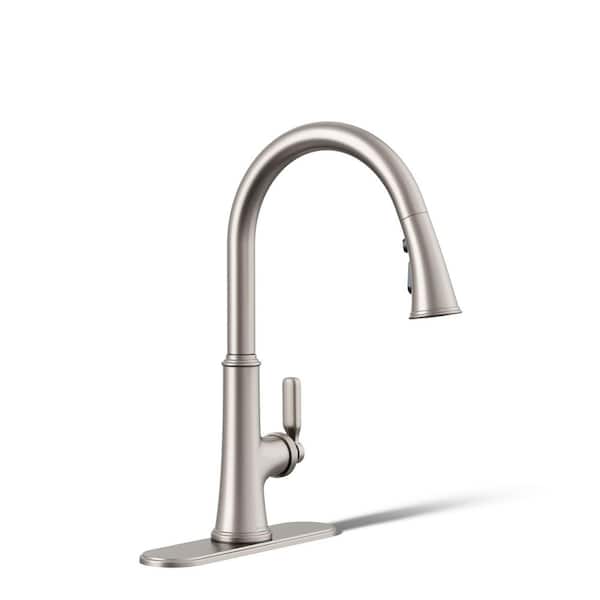 Adva 16.8 in. H Single Handle Pull Down Sprayer Kitchen Faucet with 180-degree Spout Swivel in Spot-Repel Stainless