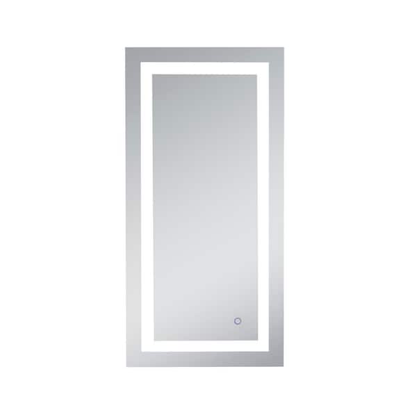 Unbranded Timeless Home 20 in. W x 40 in. H Rectangle Frameless Silver LED Mirror