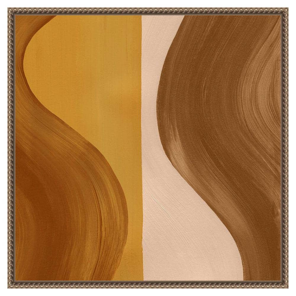 Grace Popp Wavy Clay II Bronze Framed Abstract Canvas Art 22" x 22"