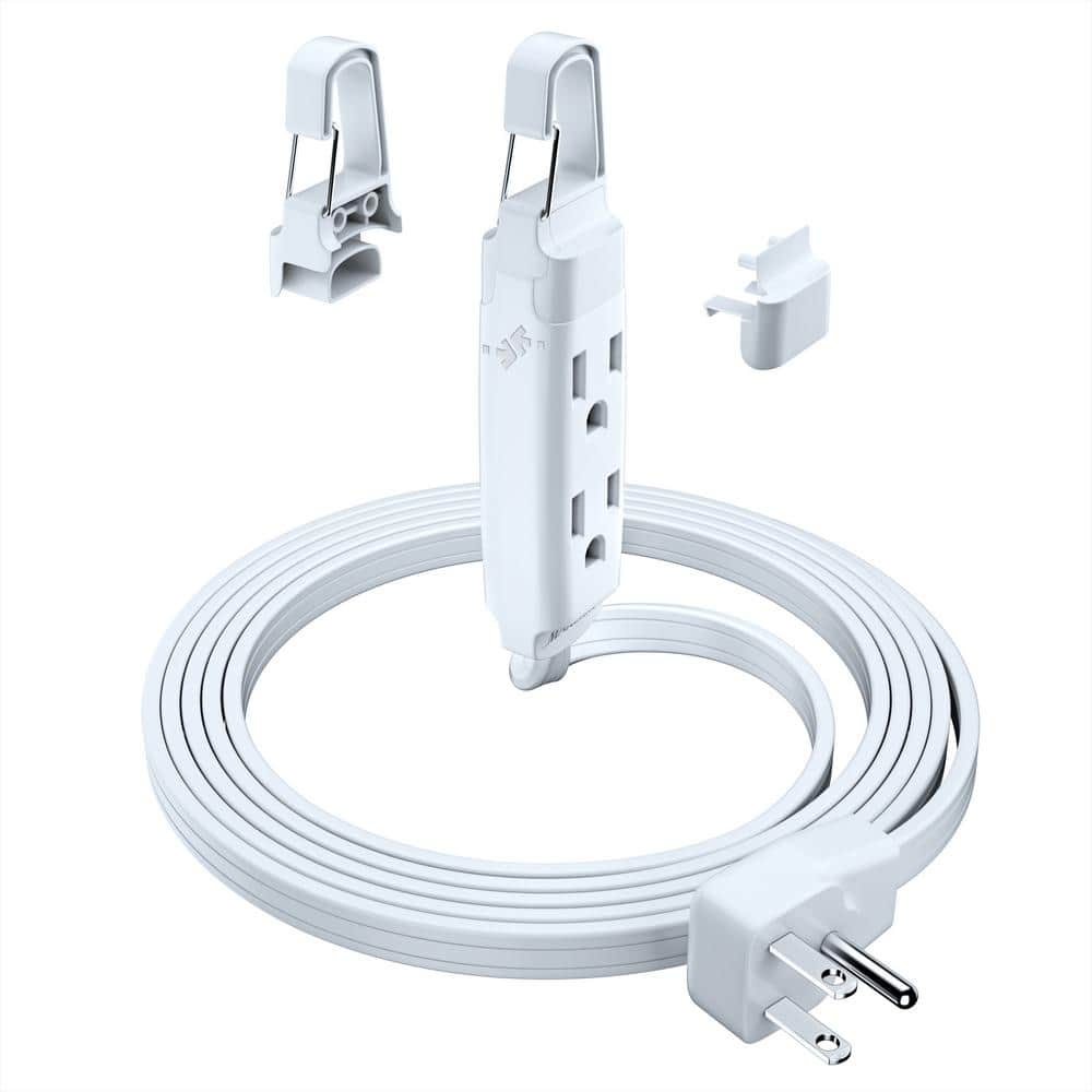 6 ft. 16/3 Light Duty Indoor Extension Cord Flat Plug with Hook 3-Outlet, 13 Amps, White price history on PriceWatchPro