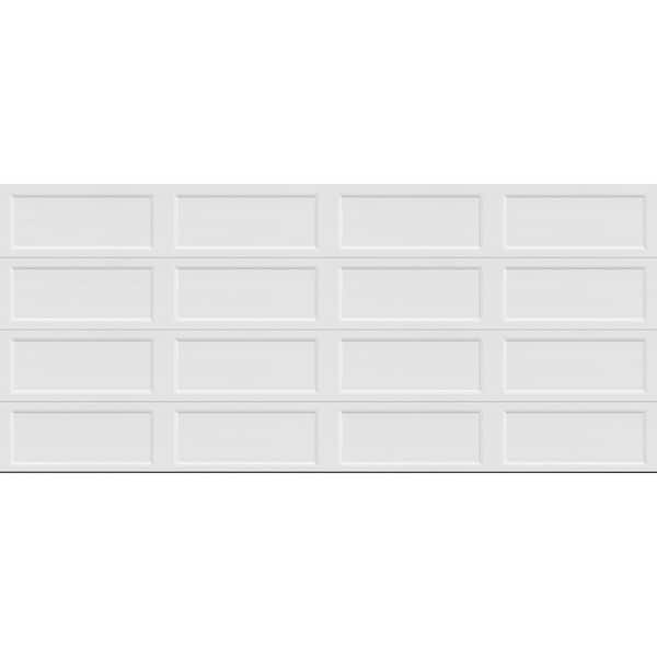 Clopay Bridgeport Steel Extended Panel 16ft. X 7ft. Insulated 12.9 R-Value White Garage Door without windows