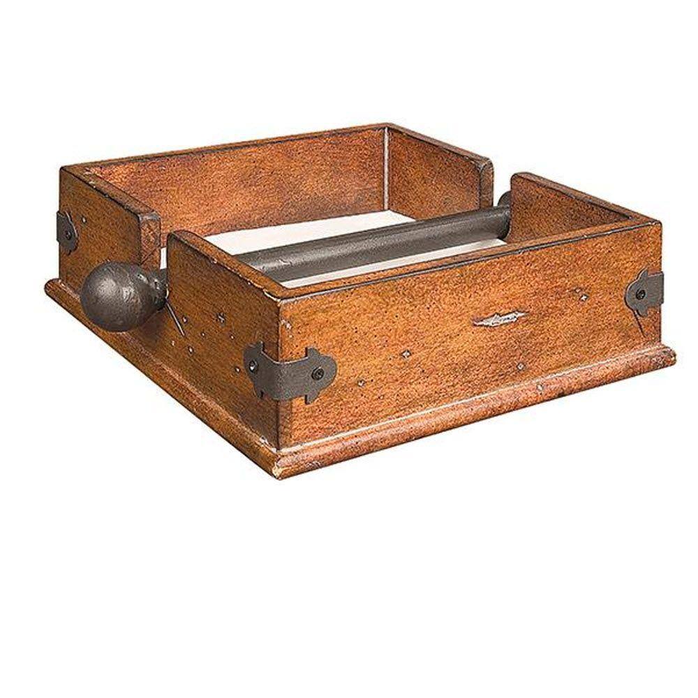 Square Wood Napkin Holder with Metal Bar