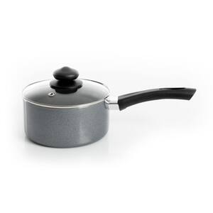 Aluminum 1.5 qt. Sauce Pan with Glass Lid in Gray