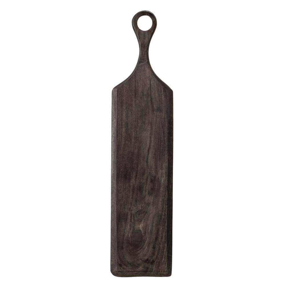 Black Acacia Wood Round Handle Cutting Board