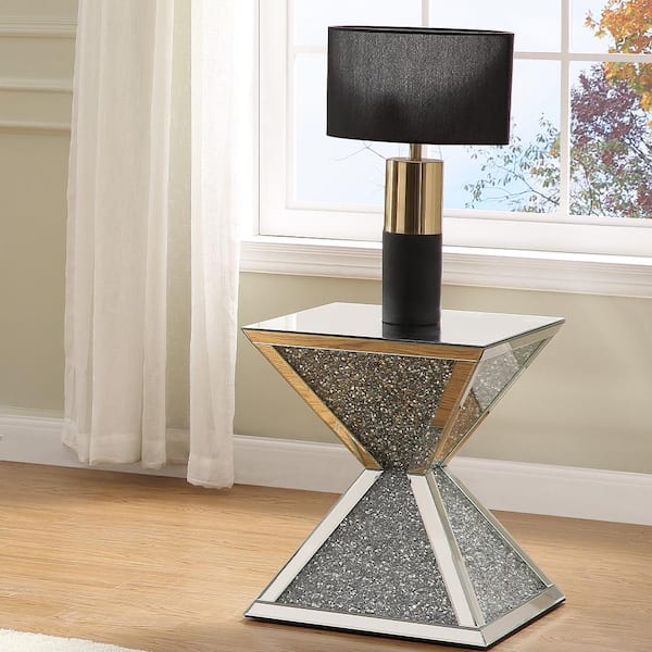 Acme Furniture Noralie End Table in Mirrored & Faux Diamonds 84902 ...