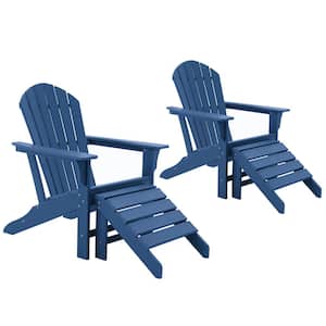 Classic Navy Blue Composite of Adirondack Chair with (Set of 2)