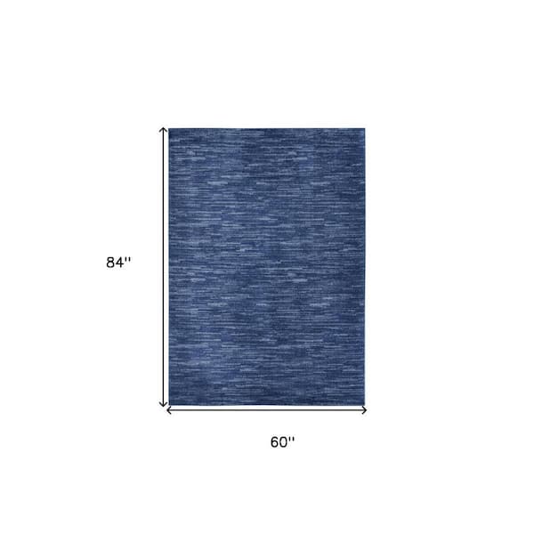 Blue 5 ft. x 7 ft. Woven Polypropylene Indoor/Outdoor Area Rug