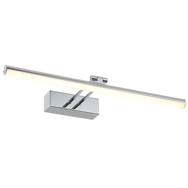 Unbranded Wireless Rechargeable 16 in. Wall Mounted Chrome LED Picture Light with Remote Control