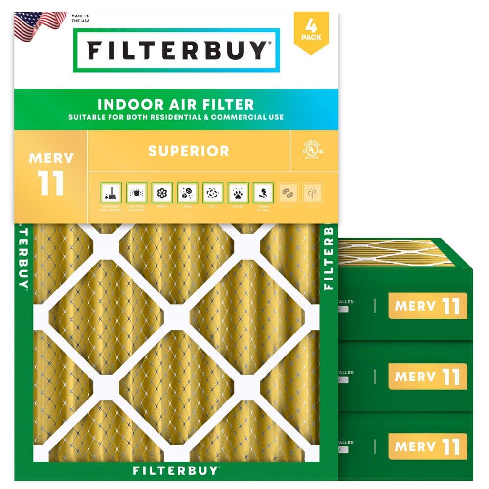 16.25 in. x 21.25 in. x 4 in. MERV 11 (FPR 7) Allergen Defense Pleated HVAC AC Furnace Air Filters Replacement (4-Pack) price history on PriceWatchPro
