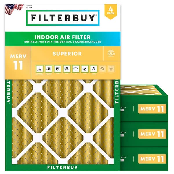 16.5 in. x 21 in. x 4 in. MERV 11 (FPR 7) Allergen Defense Pleated HVAC AC Furnace Air Filters Replacement (4-Pack)