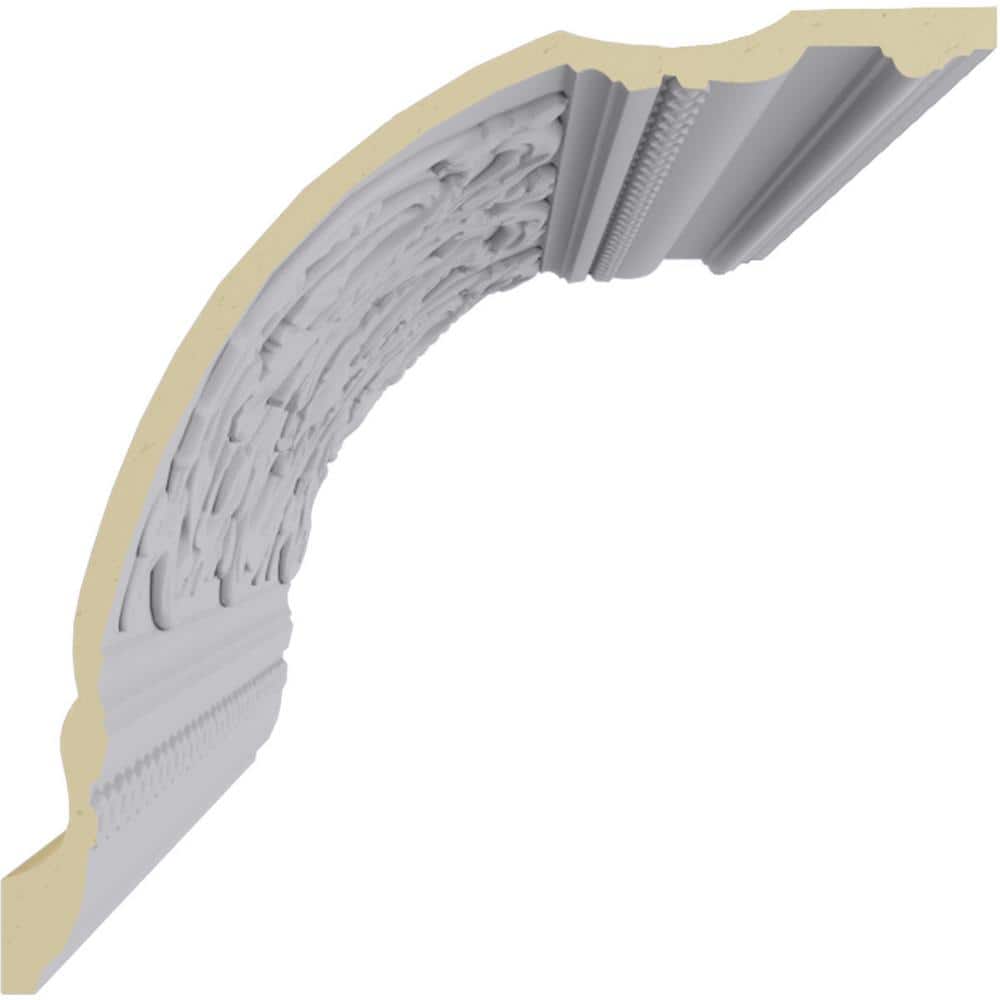 Primed White Polyurethane Geometric Crown Moulding Sample