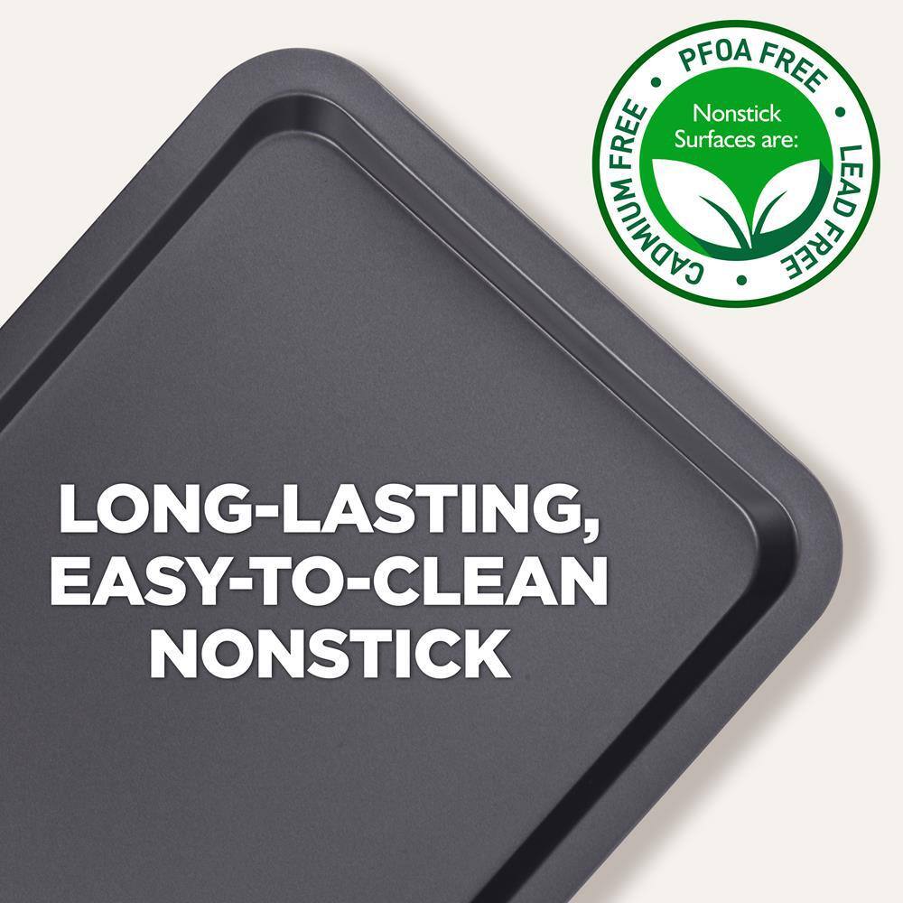 NutriChef Black Carbon Steel Non-Stick Cookie Sheet Set