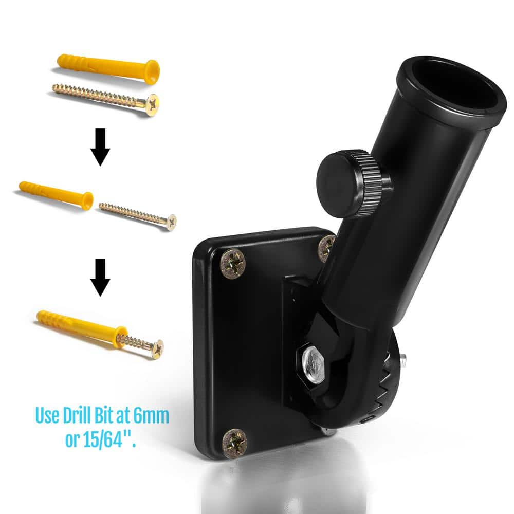 Black Adjustable Aluminum Flag Pole Bracket with Hardware