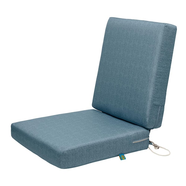 Classic Accessories Duck Covers Weekend 36 in. W x 18 in. D x 3 in. Thick Outdoor Dining Chair Cushions in Blue Shadow